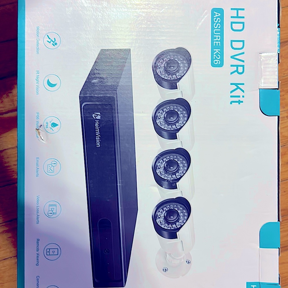 4 pack home security system with dvr